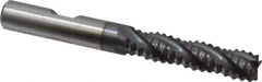 Niagara Cutter - 3/8" Diam, Coarse Pitch, 1-1/2" LOC, 4 Flute Cobalt Roughing Square End Mill - TiCN Finish, 3-1/4" OAL, 3/8" Shank Diam, Single End, Centercutting, 30° Helix - USA Tool & Supply