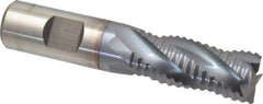 Niagara Cutter - 3/4" Diam, Coarse Pitch, 1-5/8" LOC, 4 Flute Cobalt Roughing Square End Mill - TiCN Finish, 3-7/8" OAL, 3/4" Shank Diam, Single End, Centercutting, 30° Helix - USA Tool & Supply
