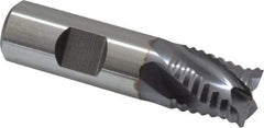 Niagara Cutter - 3/4" Diam, Coarse Pitch, 3/4" LOC, 4 Flute Cobalt Roughing Square End Mill - TiCN Finish, 3" OAL, 3/4" Shank Diam, Single End, Centercutting, 30° Helix - USA Tool & Supply