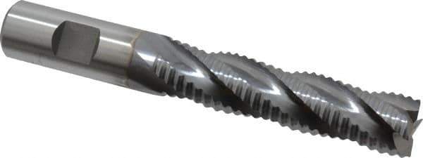Niagara Cutter - 3/4" Diam, Coarse Pitch, 3" LOC, 4 Flute Cobalt Roughing Square End Mill - TiCN Finish, 5-1/4" OAL, 3/4" Shank Diam, Single End, Centercutting, 30° Helix - USA Tool & Supply