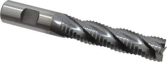 Niagara Cutter - 3/4" Diam, Coarse Pitch, 3" LOC, 4 Flute Cobalt Roughing Square End Mill - TiCN Finish, 5-1/4" OAL, 3/4" Shank Diam, Single End, Centercutting, 30° Helix - USA Tool & Supply