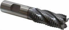 Niagara Cutter - 7/8" Diam, Coarse Pitch, 1-7/8" LOC, 5 Flute Cobalt Roughing Square End Mill - TiCN Finish, 4-1/8" OAL, 3/4" Shank Diam, Single End, Centercutting, 30° Helix - USA Tool & Supply