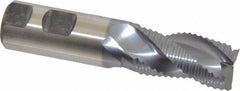 Niagara Cutter - 1" Diam, Coarse Pitch, 1-3/4" LOC, 3 Flute Cobalt Roughing Square End Mill - TiCN Finish, 4-5/8" OAL, 1" Shank Diam, Single End, Centercutting, 36° Helix - USA Tool & Supply