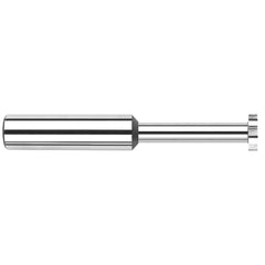 Woodruff Keyseat Cutter: 0.4375″ Cut Dia, 0.187″ Cut Width, 7/16″ Shank Dia, Straight Tooth 2-3/4″ OAL, 8 Teeth, Solid Carbide