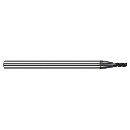 Variable Helix End Mills for Medium Alloy Steels - 0.700mm Cutter Diameter × 0.100mm Radius × 2.100mm Length of Cut Carbide Corner Radius End Mill for Medium Alloy Steels, 3 Flutes, AlTiN Coated