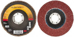 3M - 40 Grit, 4-1/2" Disc Diam, 7/8" Center Hole, Type 29 Ceramic Flap Disc - 13,300 Max RPM, Cloth Backing, Arbor Attaching System, Coated - USA Tool & Supply