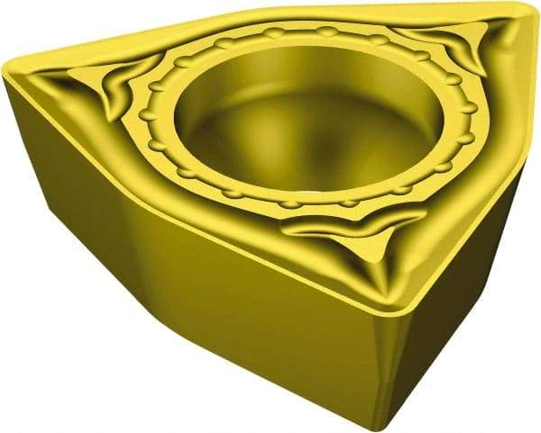 Sandvik Coromant - WPMT21.51 MM Grade 2025 Carbide Turning Insert - TiCN/Al2O3/TiN Finish, 80° Trigon, 1/4" Inscr Circle, 3/32" Thick, 1/64" Corner Radius - USA Tool & Supply