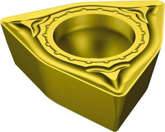 Sandvik Coromant - WPMT21.52 MM Grade 2025 Carbide Turning Insert - TiCN/AI2O3/TiN Finish, 80° Trigon, 1/4" Inscr Circle, 3/32" Thick, 1/32" Corner Radius - USA Tool & Supply