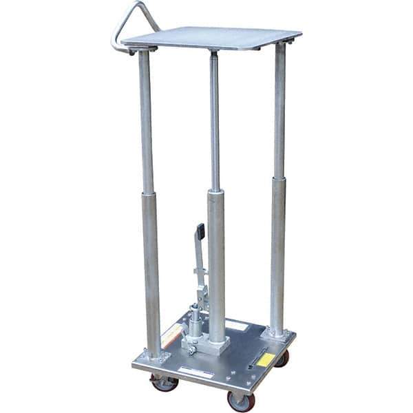 Vestil - 500 Lb Capacity Hydraulic Post Table - 31" to 49" Lift Height, 18" Platform Length x 18" Platform Width - USA Tool & Supply