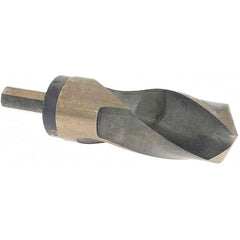 Made in USA - 1-3/8" High Speed Steel, 118° Point, Round with Flats Shank Maintenance Drill Bit - USA Tool & Supply