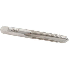 Made in USA - M8x1.25 Metric Coarse 4 Flute Bright Finish High Speed Steel Straight Flute Standard Hand Tap - Taper, 2-23/32" OAL, D5 Limit - Exact Industrial Supply