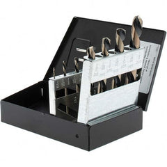 Made in USA - 1/16 to 1/2", 135° Point, Oxide/Gold Finish, High Speed Steel Maintenance Length Drill Bit Set - USA Tool & Supply
