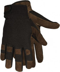 MCR Safety - Size L Synthetic Blend Work Gloves - Adjustable Closure Cuff, Brown/Black, Paired - USA Tool & Supply
