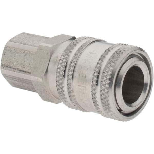 Parker - 1/4-18 NPTF Industrial Pneumatic Hose Coupler - Steel, 1/4" Body Diam - USA Tool & Supply