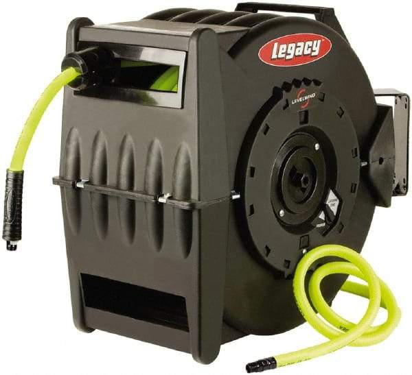 Legacy - 75' Spring Retractable Hose Reel - 300 psi, Hose Included - USA Tool & Supply