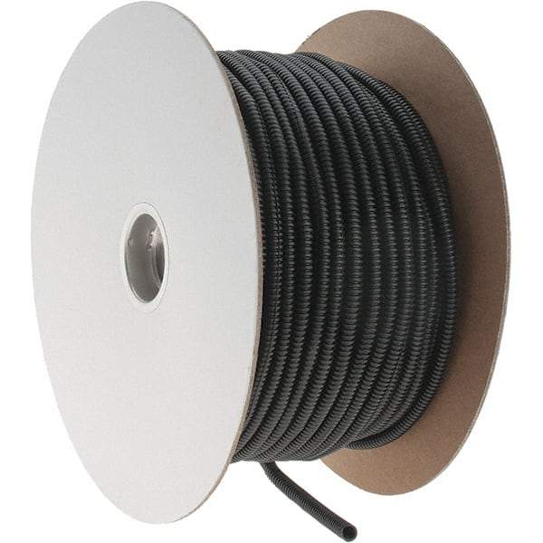 Value Collection - 0.27" ID, Black Polyethylene Corrugated Cable Sleeve - 250' Coil Length, -40 to 200°F - USA Tool & Supply