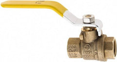 Value Collection - 3/8" Pipe, Brass Full Port Ball Valve - 2 Piece, NPT Ends, Lever Handle, 600 WOG, 150 WSP - USA Tool & Supply