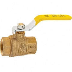 Value Collection - 3/4" Pipe, Brass Full Port Ball Valve - 2 Piece, NPT Ends, Lever Handle, 600 WOG, 150 WSP - USA Tool & Supply