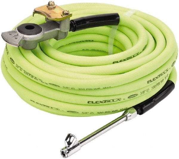 Legacy - Air Compressor Truck Tire Inflator Kit - 300 psi, 3/8" ID x 50' Flexzilla Air Hose; Glad-Hand Attachment; 30° Dual Air Chuck - USA Tool & Supply