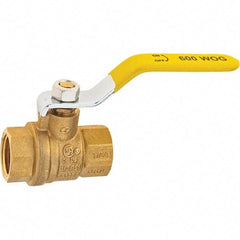 Value Collection - 1/2" Pipe, Brass Full Port Ball Valve - 2 Piece, NPT Ends, Lever Handle, 600 WOG, 150 WSP - USA Tool & Supply
