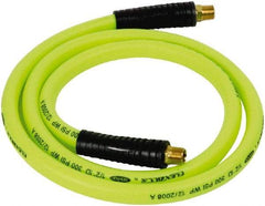 Legacy - 1/2" ID x 0.74" OD 6' Long Lead-In Whip Hose - FNPT x MNPT Swivel Ends, 300 Working psi, 140°, 3/8" Fitting, Green - USA Tool & Supply