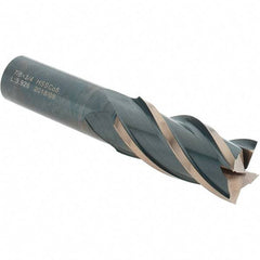 Value Collection - 7/8", 1-7/8" LOC, 3/4" Shank Diam, 4-1/8" OAL, 4 Flute, High Speed Steel Square End Mill - Single End, TiN Finish, Spiral Flute, 30° Helix, Centercutting, Right Hand Cut, Right Hand Flute - USA Tool & Supply