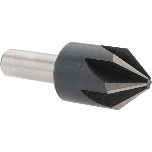 Value Collection - 1" Head Diam, 1/2" Shank Diam, 6 Flute 82° High Speed Steel Countersink - USA Tool & Supply