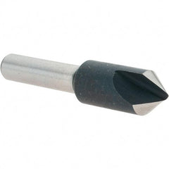 Value Collection - 3/8" Head Diam, 1/4" Shank Diam, 1 Flute 82° High Speed Steel Countersink - 1-3/4" OAL - USA Tool & Supply