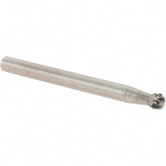 Value Collection - 1/8" Cut Diam, 1/8" Shank Diam, Ball Head Burr - Carbide, 3/32" LOC, 1-1/2" OAL - USA Tool & Supply