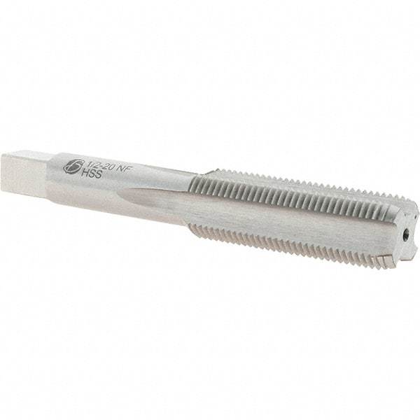 Import - 1/2-20 UNF, H3, 4 Flute, Plug Chamfer, Bright Finish, High Speed Steel Hand STI Tap - 3-19/32" OAL, 1-21/32" Thread Length - Exact Industrial Supply