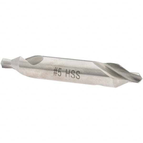 Value Collection - #5 Plain Cut 60° Incl Angle High Speed Steel Combo Drill & Countersink - USA Tool & Supply
