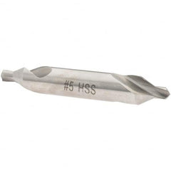Value Collection - #5 Plain Cut 60° Incl Angle High Speed Steel Combo Drill & Countersink - USA Tool & Supply