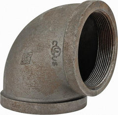 Value Collection - Size 4", Class 150, Malleable Iron Black Pipe 90° Elbow - 150 psi, Threaded End Connection - USA Tool & Supply