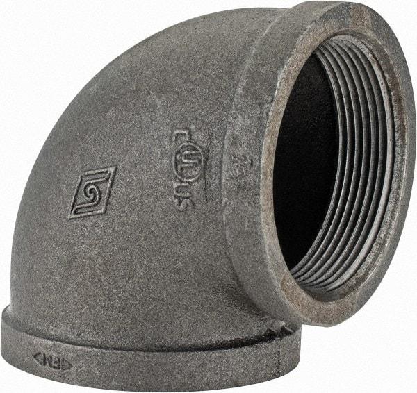 Value Collection - Class 150, 3" Black Pipe 90° Elbow - Threaded, Malleable Iron - USA Tool & Supply