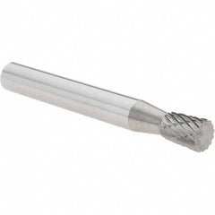 Value Collection - 1/4" Cut Diam, 1/4" Shank Diam, Inverted Cone Head Burr - Carbide, 5/16" LOC, 2" OAL - USA Tool & Supply