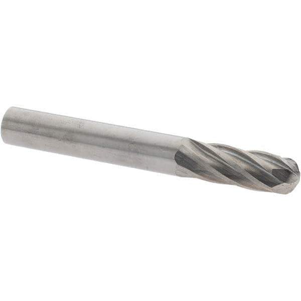 Value Collection - 1/4" Cut Diam, 1/4" Shank Diam, Cylinder with Radius Head Burr - Carbide, Radius End, 3/4" LOC, 2" OAL - USA Tool & Supply