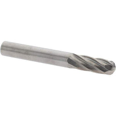 Value Collection - 1/4" Cut Diam, 1/4" Shank Diam, Cylinder with Radius Head Burr - Carbide, Radius End, 3/4" LOC, 2" OAL - USA Tool & Supply