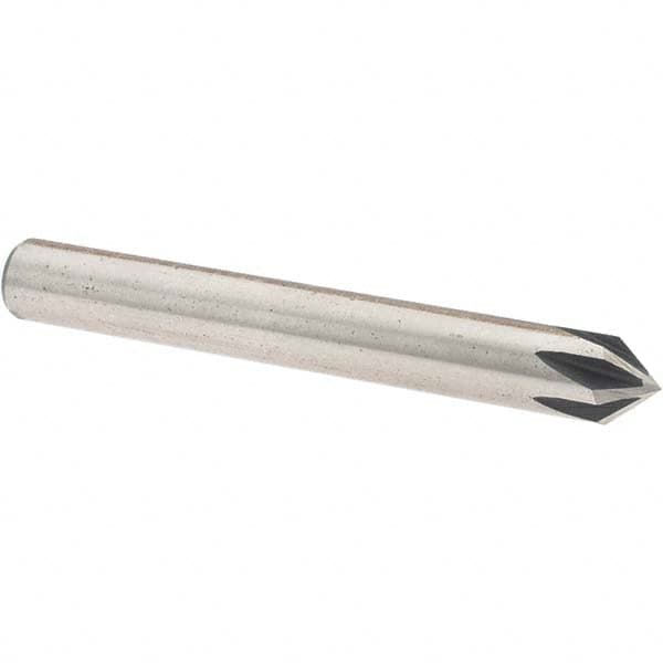 Value Collection - 1/4" Head Diam, 1/4" Shank Diam, 6 Flute 82° High Speed Steel Countersink - USA Tool & Supply