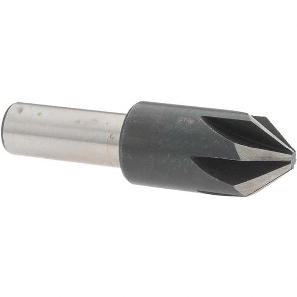 Value Collection - 3/4" Head Diam, 1/2" Shank Diam, 6 Flute 82° High Speed Steel Countersink - USA Tool & Supply