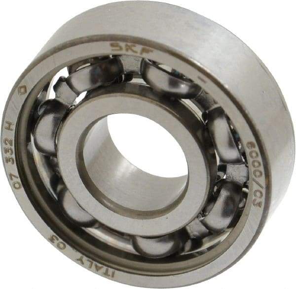 SKF - 10mm Bore Diam, 26mm OD, Open Deep Groove Radial Ball Bearing - 8mm Wide, 1 Row, Round Bore, 1,960 Nm Static Capacity, 4,750 Nm Dynamic Capacity - USA Tool & Supply