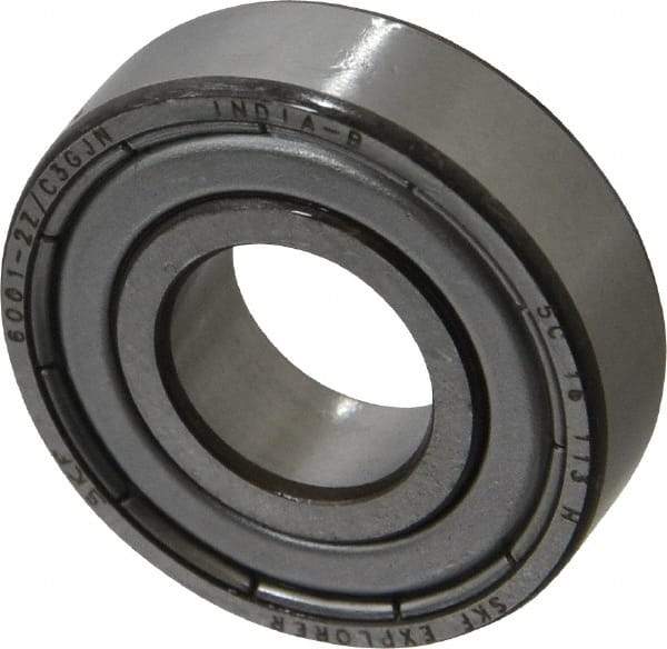 SKF - 12mm Bore Diam, 28mm OD, Double Shield Deep Groove Radial Ball Bearing - 8mm Wide, 1 Row, Round Bore, 2,360 Nm Static Capacity, 5,400 Nm Dynamic Capacity - USA Tool & Supply