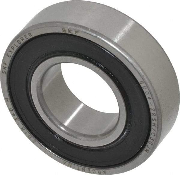 SKF - 20mm Bore Diam, 42mm OD, Double Seal Deep Groove Radial Ball Bearing - 12mm Wide, 1 Row, Round Bore, 5,000 Nm Static Capacity, 9,950 Nm Dynamic Capacity - USA Tool & Supply