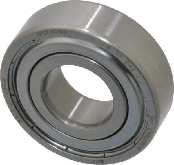 SKF - 17mm Bore Diam, 40mm OD, Double Shield Deep Groove Radial Ball Bearing - 12mm Wide, 1 Row, Round Bore, 4,750 Nm Static Capacity, 9,950 Nm Dynamic Capacity - USA Tool & Supply