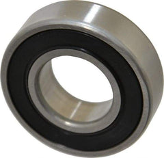 SKF - 25mm Bore Diam, 52mm OD, Double Seal Deep Groove Radial Ball Bearing - 15mm Wide, 1 Row, Round Bore, 7,800 Nm Static Capacity, 14,800 Nm Dynamic Capacity - USA Tool & Supply