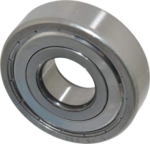 SKF - 20mm Bore Diam, 52mm OD, Double Shield Deep Groove Radial Ball Bearing - 15mm Wide, 1 Row, Round Bore, 7,800 Nm Static Capacity, 16,800 Nm Dynamic Capacity - USA Tool & Supply