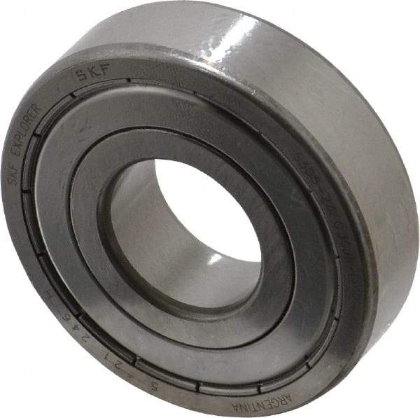 SKF - 25mm Bore Diam, 62mm OD, Double Shield Deep Groove Radial Ball Bearing - 17mm Wide, 1 Row, Round Bore, 11,600 Nm Static Capacity, 23,400 Nm Dynamic Capacity - USA Tool & Supply