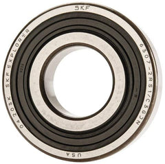 SKF - 35mm Bore Diam, 80mm OD, Double Seal Deep Groove Radial Ball Bearing - 21mm Wide, 1 Row, Round Bore, 19,000 Nm Static Capacity, 35,100 Nm Dynamic Capacity - USA Tool & Supply