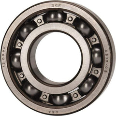 SKF - 50mm Bore Diam, 110mm OD, Open Deep Groove Radial Ball Bearing - 27mm Wide, 1 Row, Round Bore, 38,000 Nm Static Capacity, 65,000 Nm Dynamic Capacity - USA Tool & Supply
