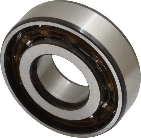SKF - 20mm Bore Diam, 47mm OD, Open Angular Contact Radial Ball Bearing - 14mm Wide, 1 Row, Round Bore, 8,300 Lb Static Capacity, 14,000 Lb Dynamic Capacity - USA Tool & Supply