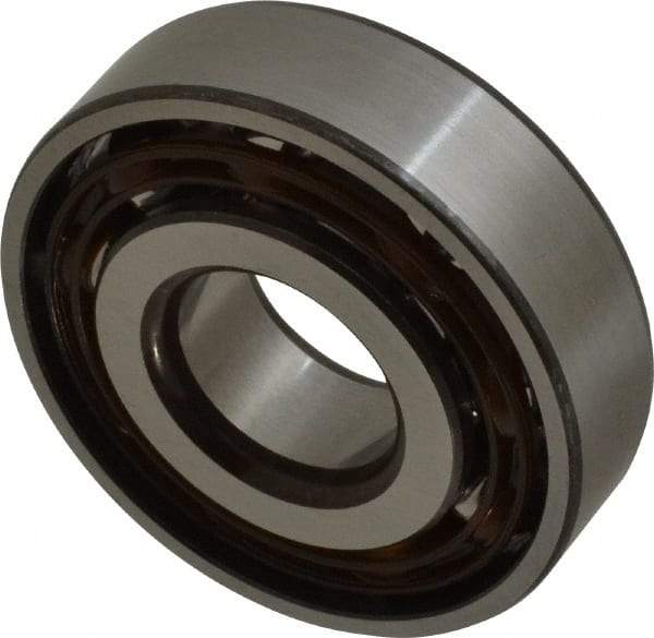 SKF - 20mm Bore Diam, 52mm OD, Open Angular Contact Radial Ball Bearing - 15mm Wide, 1 Row, Round Bore, 10,400 Lb Static Capacity, 17,400 Lb Dynamic Capacity - USA Tool & Supply